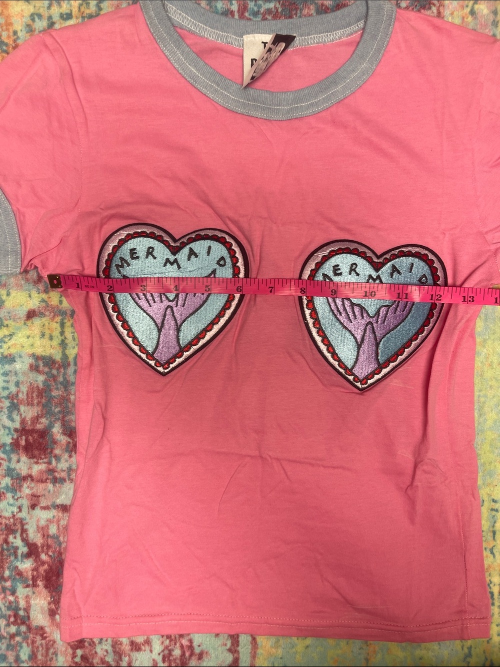 The Ragged Priest Pink Mermaid Heart Ringer Tee - Picture 3 of 7